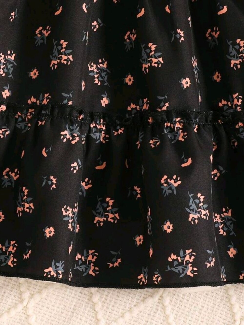 Elladie Kids ✦ Ditsy Floral Sundress ✦ Smocked Ruffle Strap A‑Line Black 5Y NWT - Picture 4 of 9